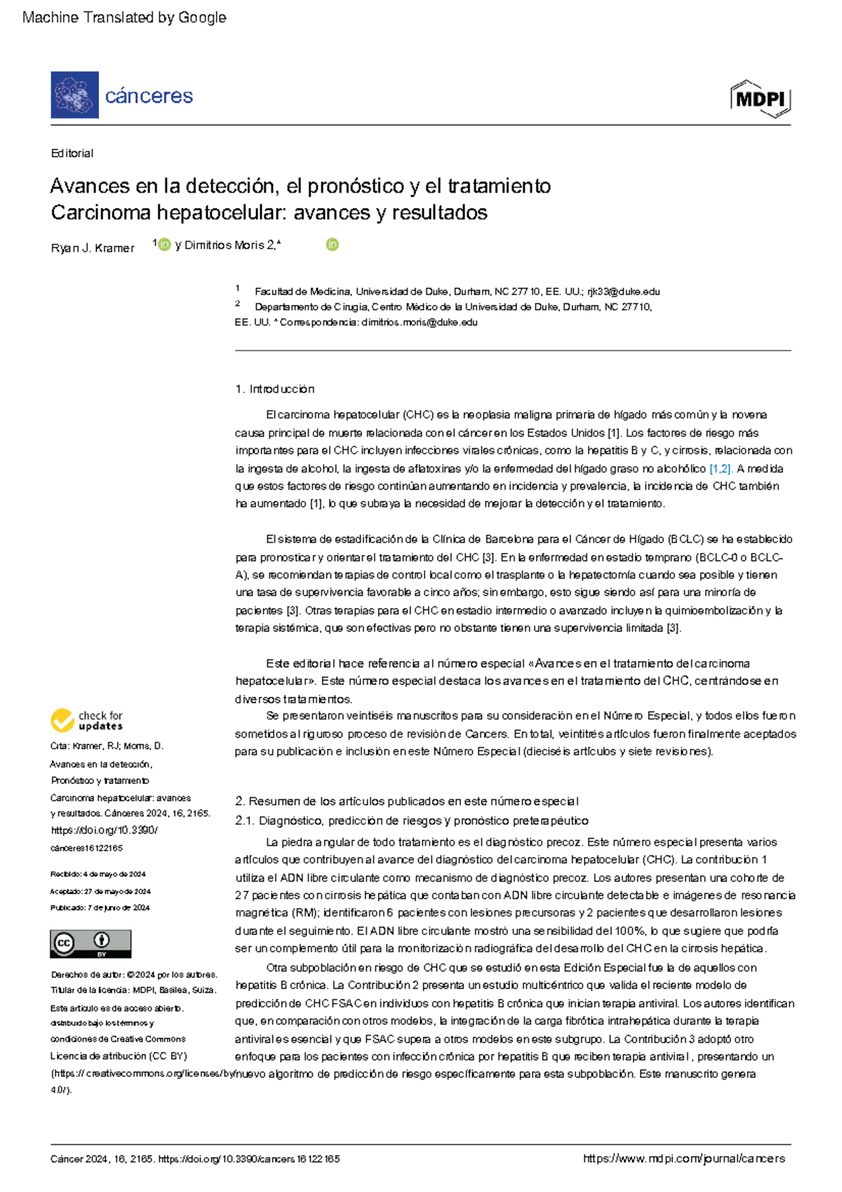 Avances en la Detección y Tratamiento del Carcinoma Hepatocelular (CHC ...