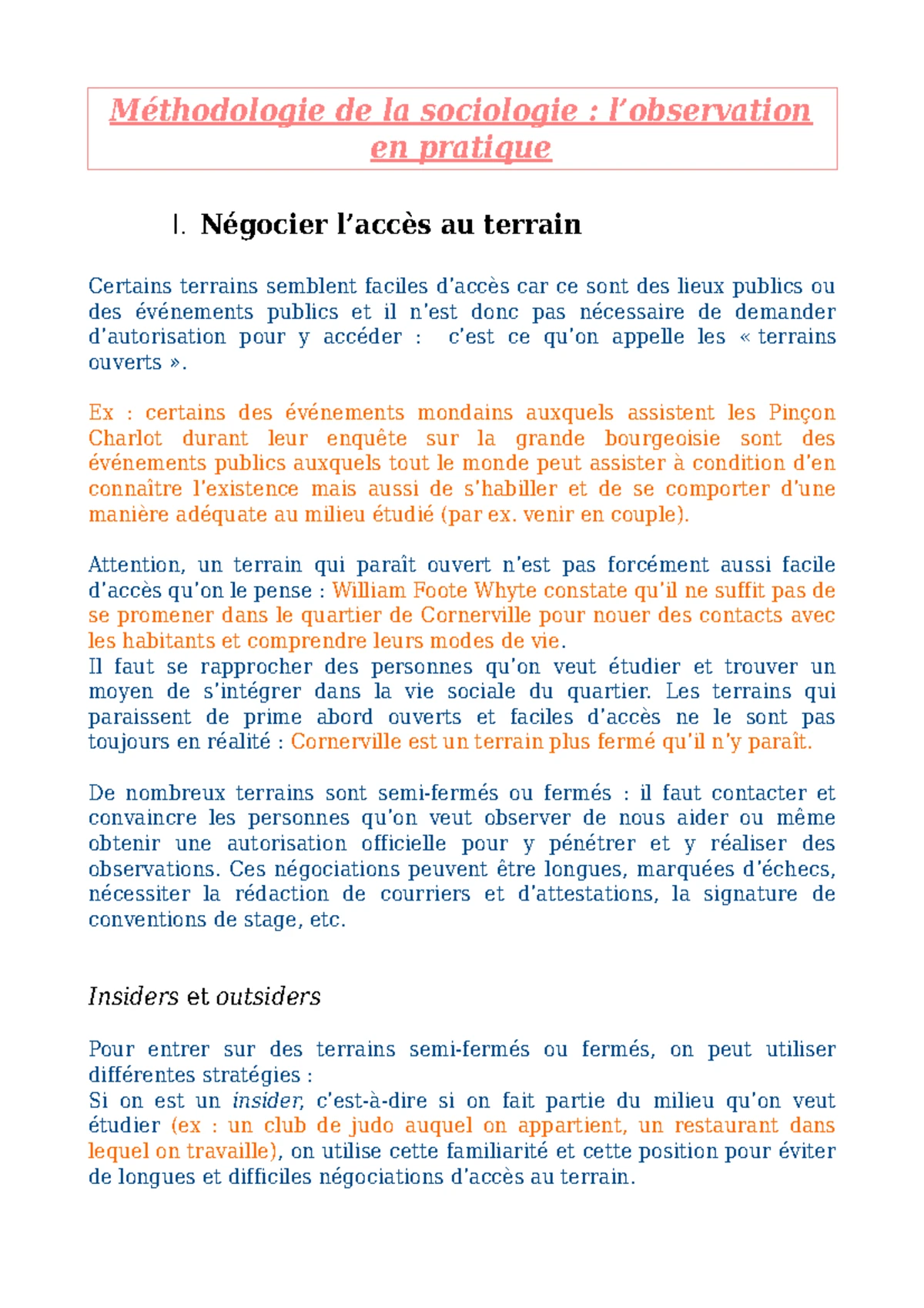 L'observation participante - La pratique de l'observation participante ...