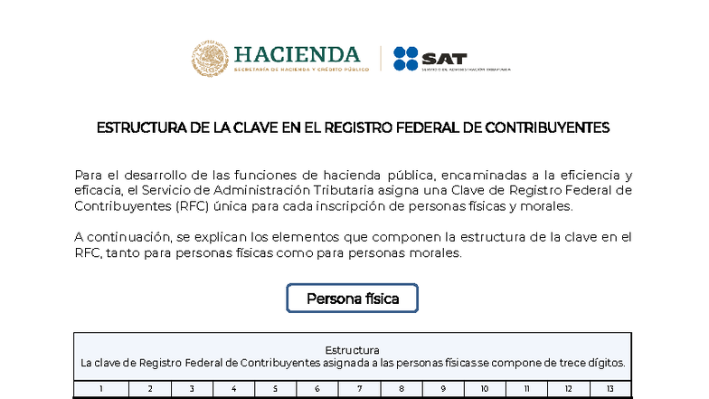 Estructura de la Clave RFC en el Registro Federal de Contribuyentes ...