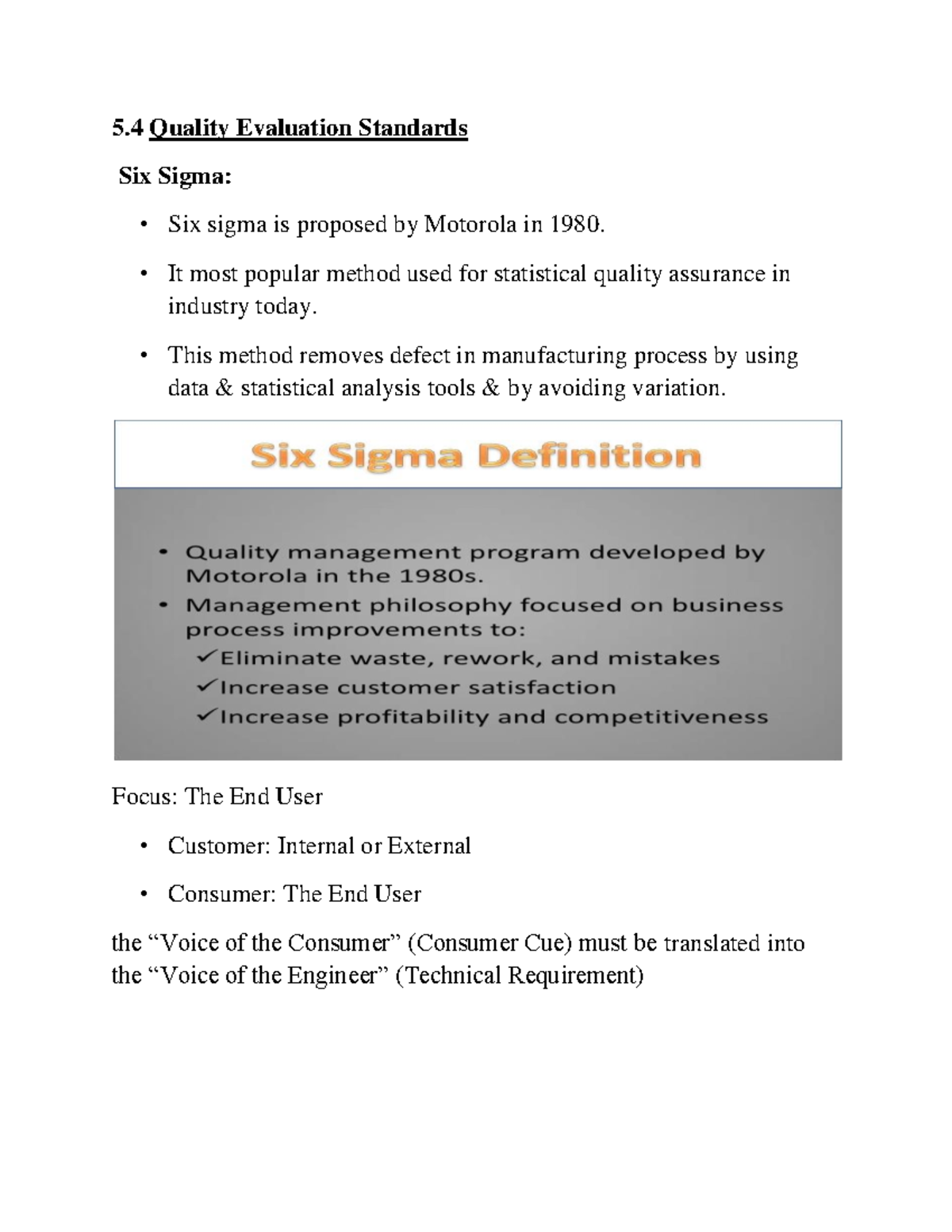 Chapt 5-2: Six Sigma Quality Assurance & ISO Standards Overview - Studocu