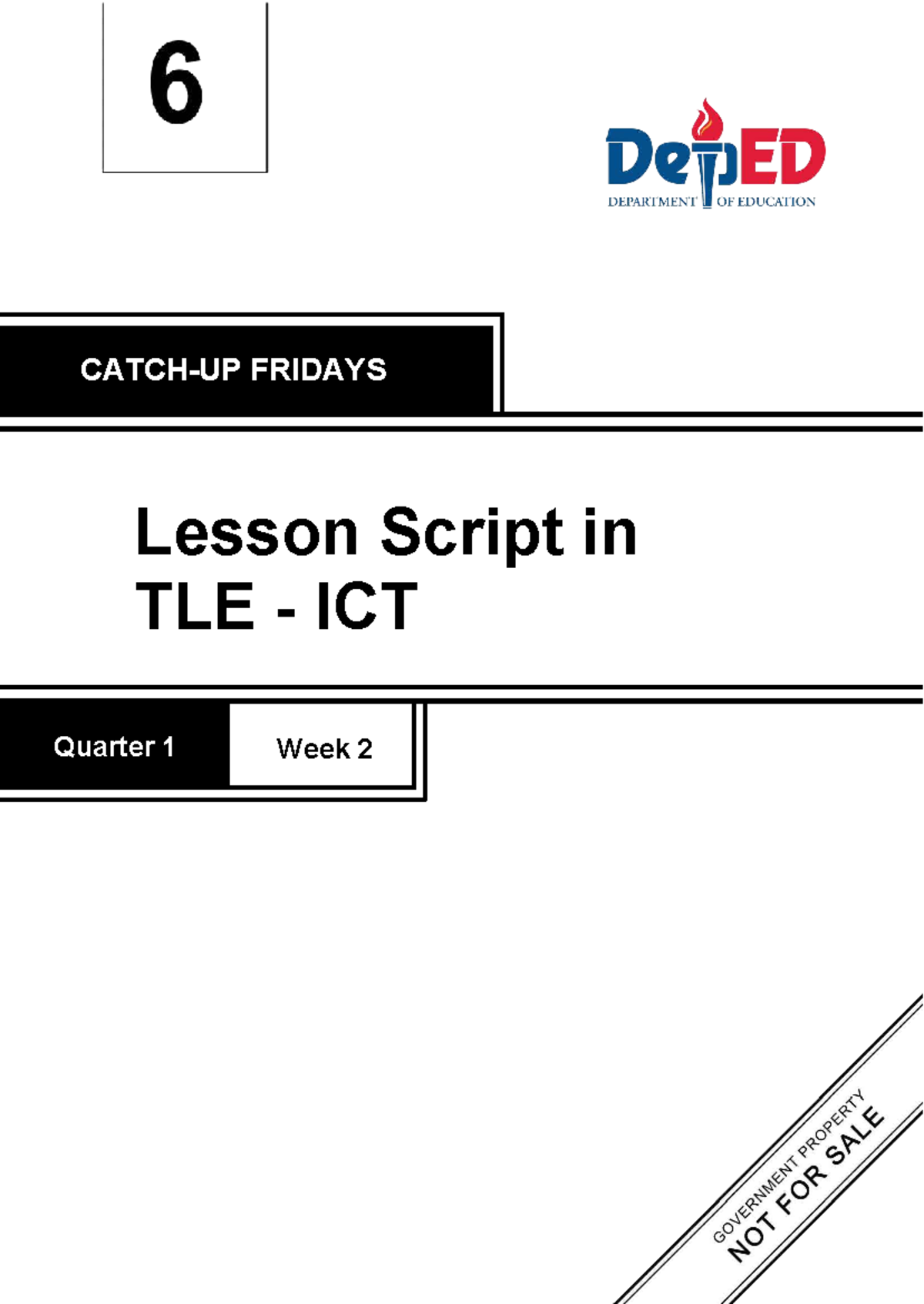 FRIDAYS Lesson Script: TLE ICT 6 Quarter 1 Week 2 - Studocu