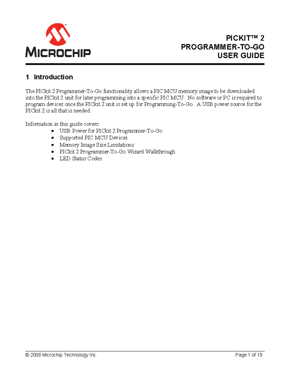Programmer-To-Go User Guide - PICKIT™ 2 PROGRAMMER-TO-GO USER GUIDE 1 ...