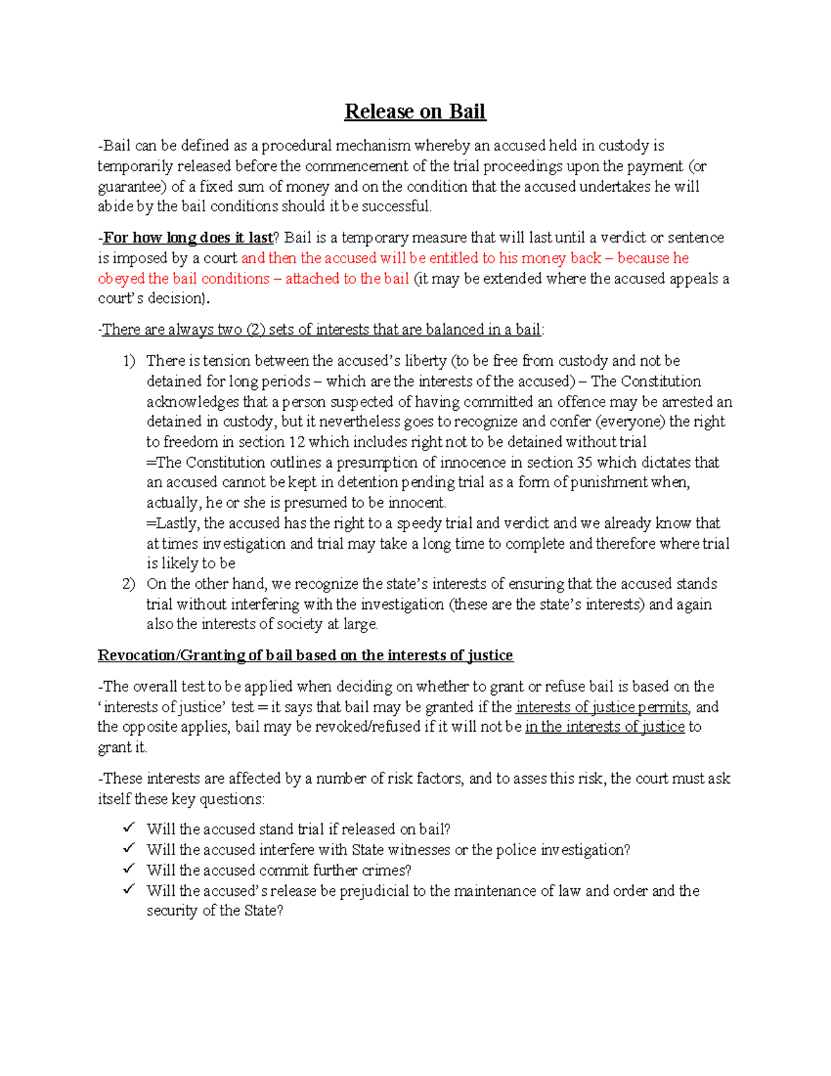 Criminal P - Release on Bail: Understanding Procedures and Conditions ...