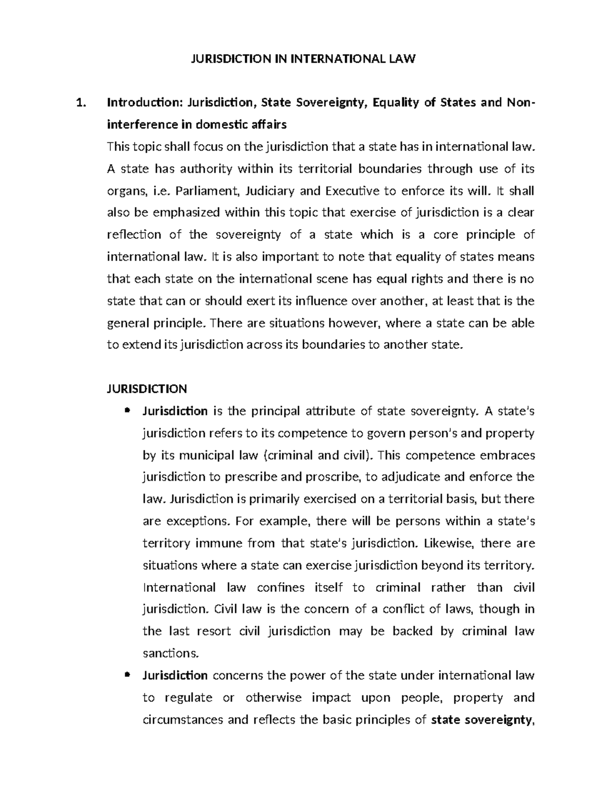 Jurisdiction in International Law: Key Concepts and Principles - INT ...