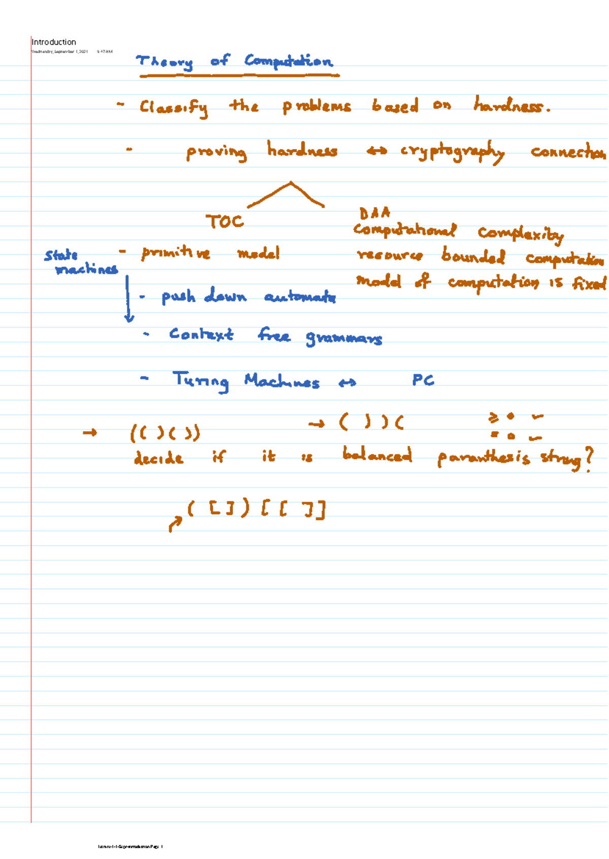 Theory of computation theory lectures sem I 21 22 - Introduction ...