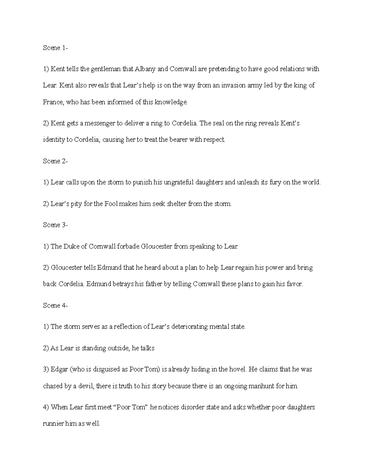 King Lear Act 3 Summary & Analysis Notes - Studocu