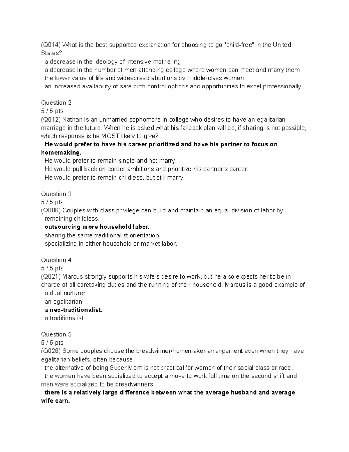 Gender and Society: Chapter 11 Quiz Questions and Answers - Studocu
