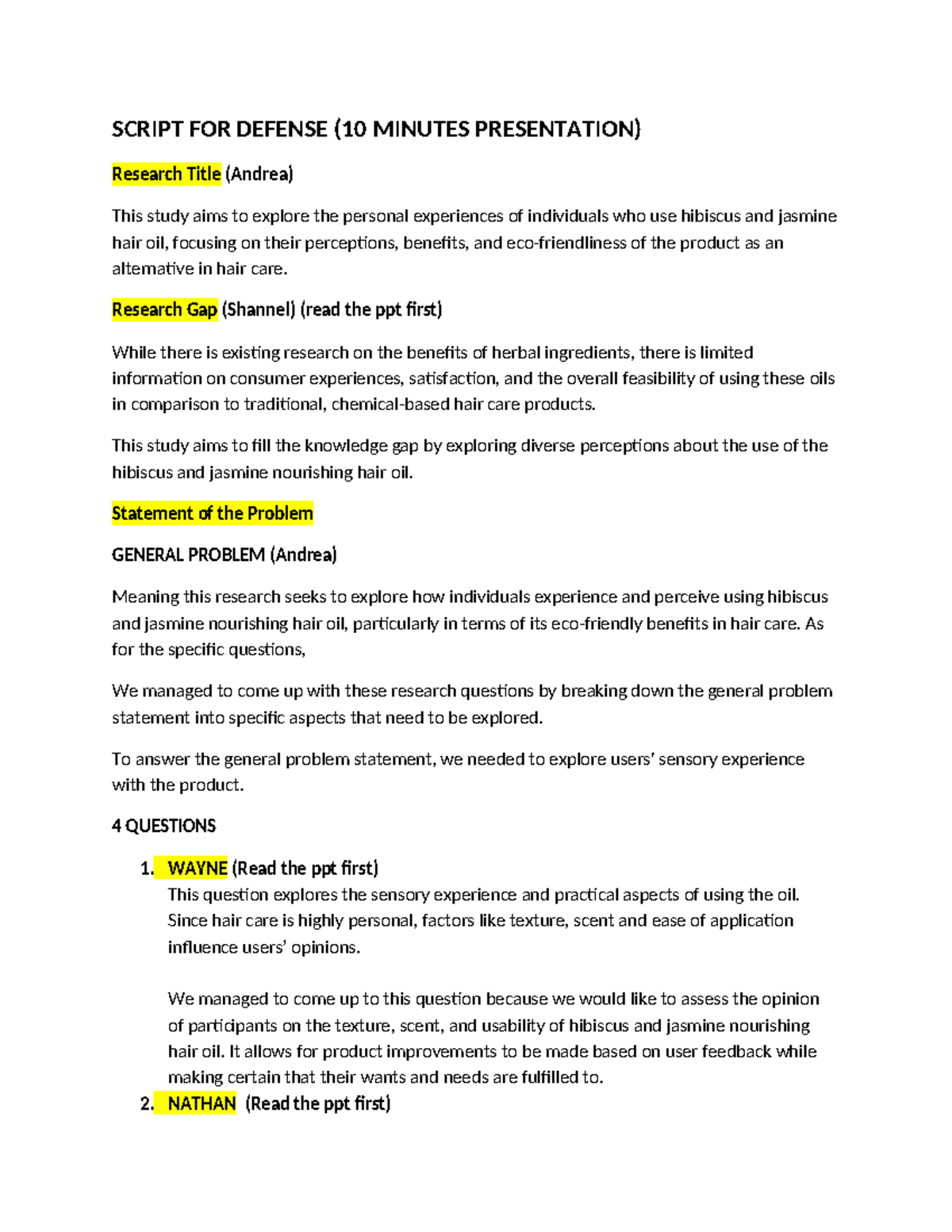 Script-FOR- Defense - asfsdgsd - SCRIPT FOR DEFENSE (10 MINUTES ...
