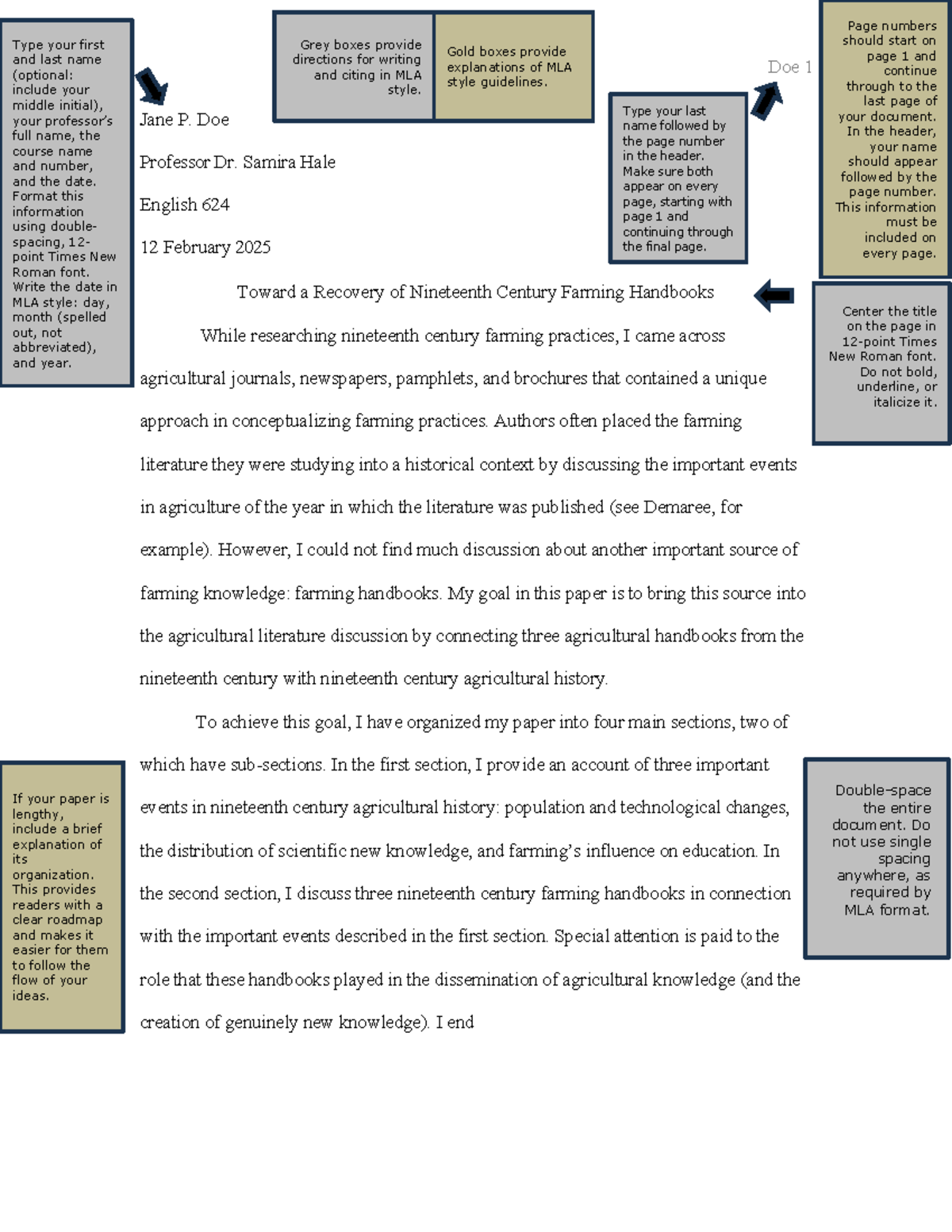 MLA Sample Paper Guidelines for English 624 - Studocu