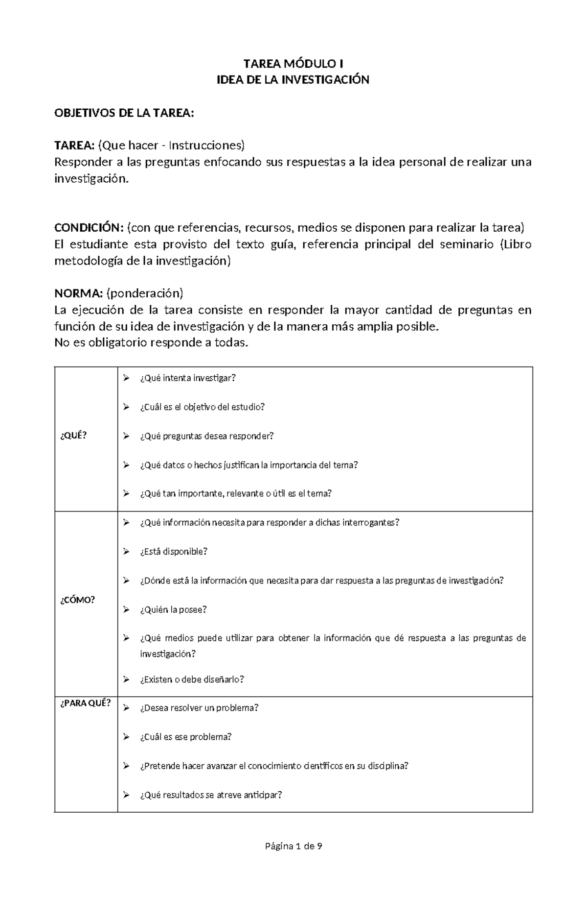 Taller+I++IDEA+DE+ Investigaci%C3%93N - TAREA MÓDULO I IDEA DE LA ...