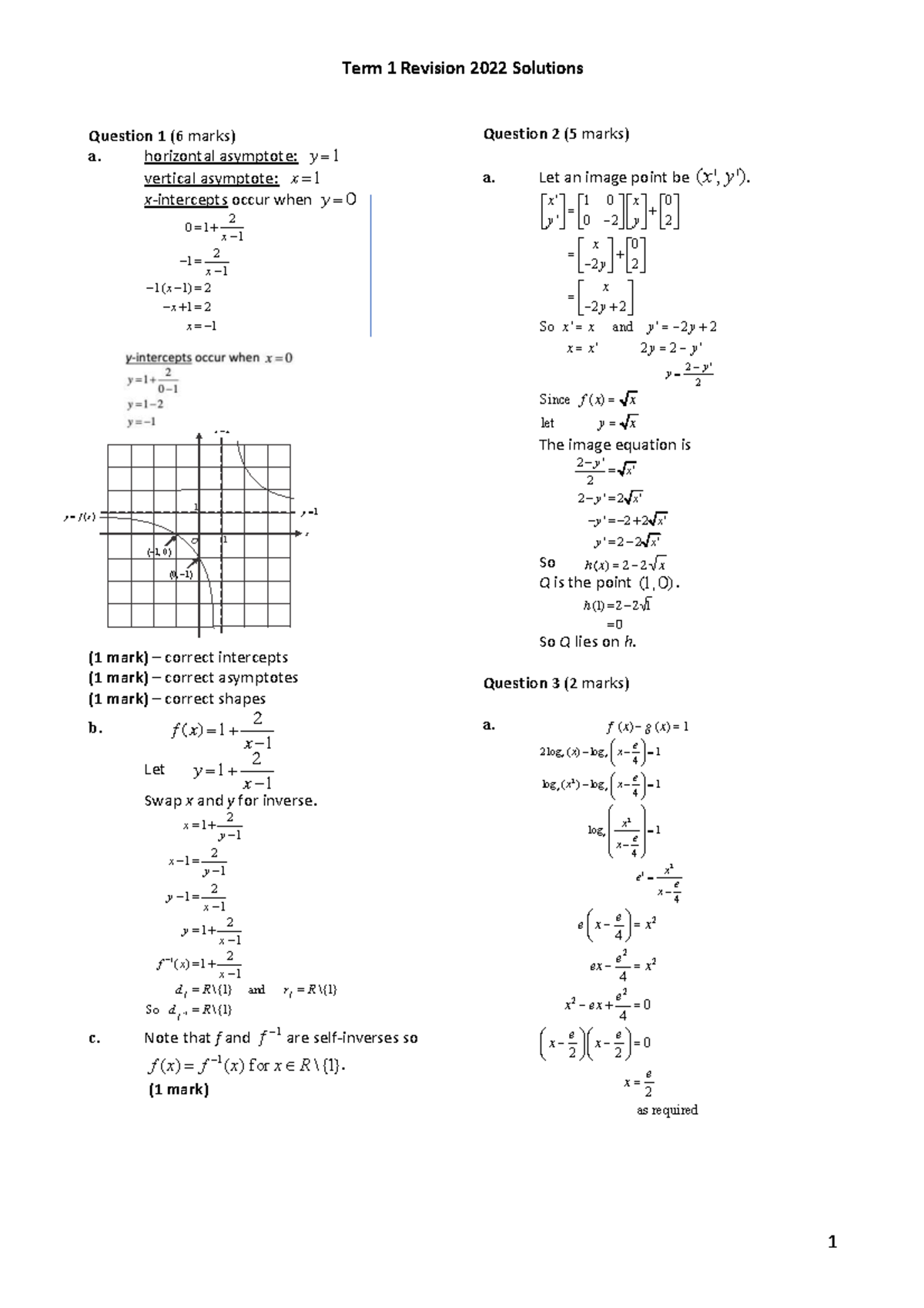 Term 1 Revision 2025 Solutions and Answers - Studocu
