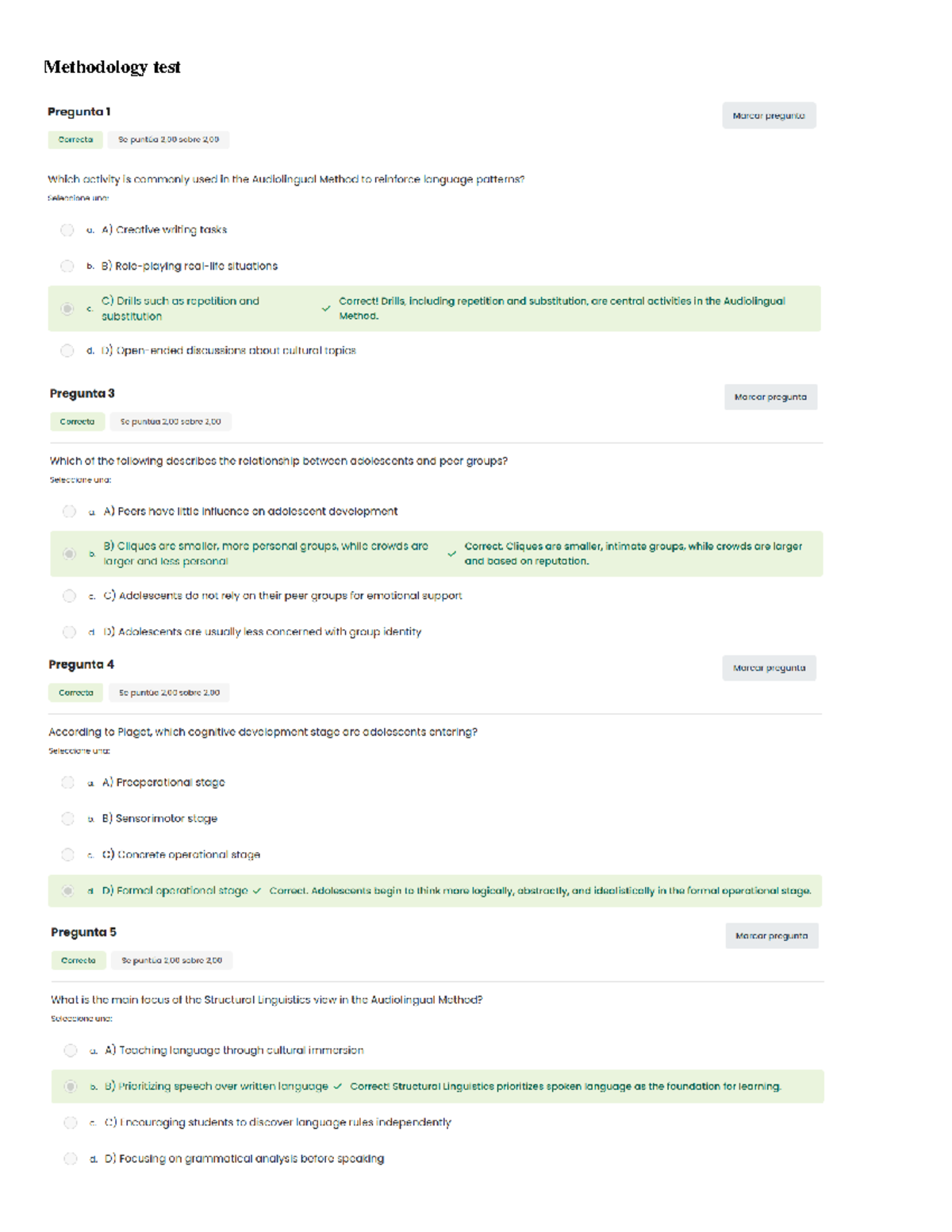 Methodology test - Material de estudio - Methodology test What does the ...