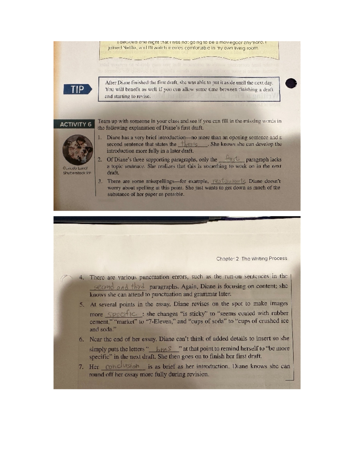 Textbook Chapter 2: Writing Process Activities 6, 7, 8, 9, 10, 11, 12 ...