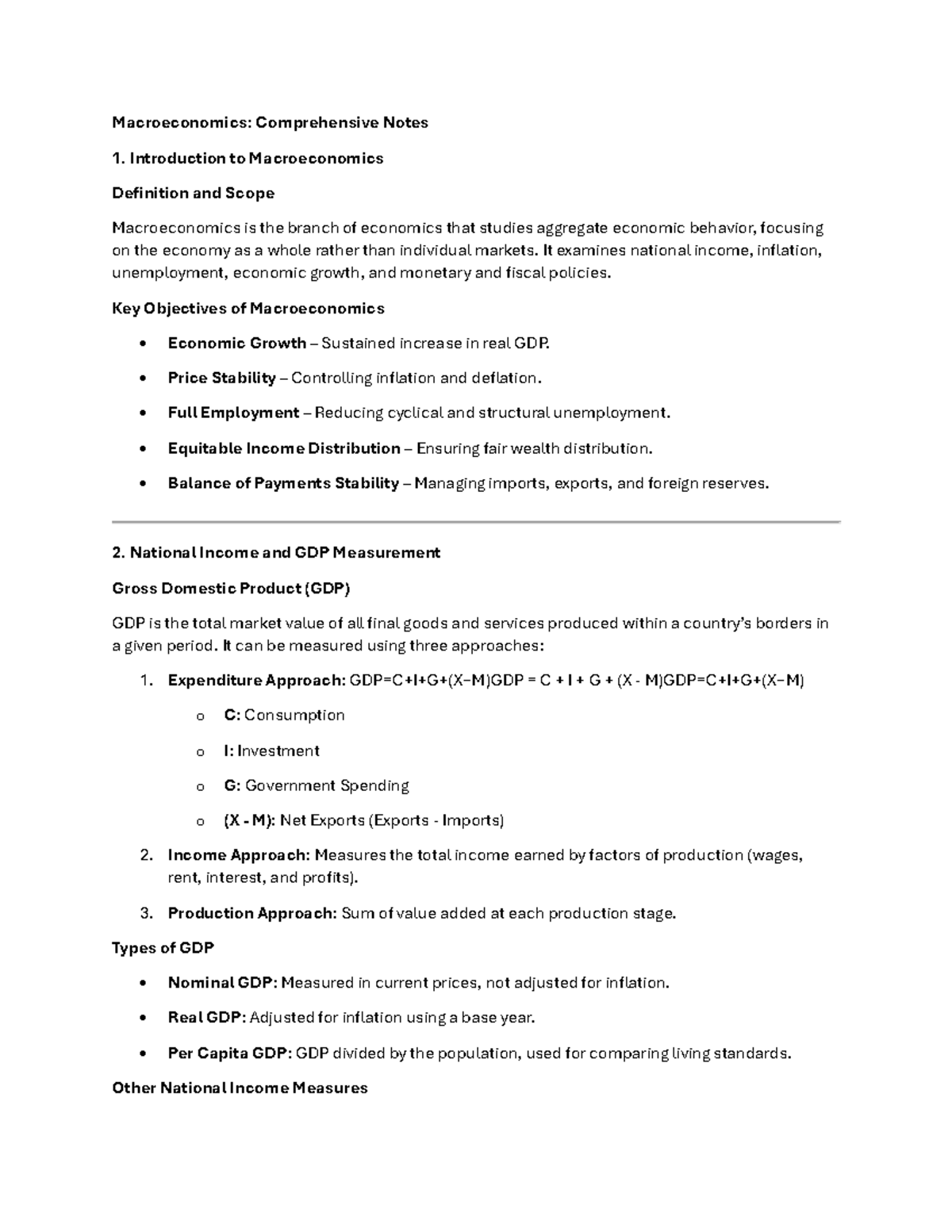 Macroeconomics 101: Comprehensive Notes on Key Concepts & Policies ...