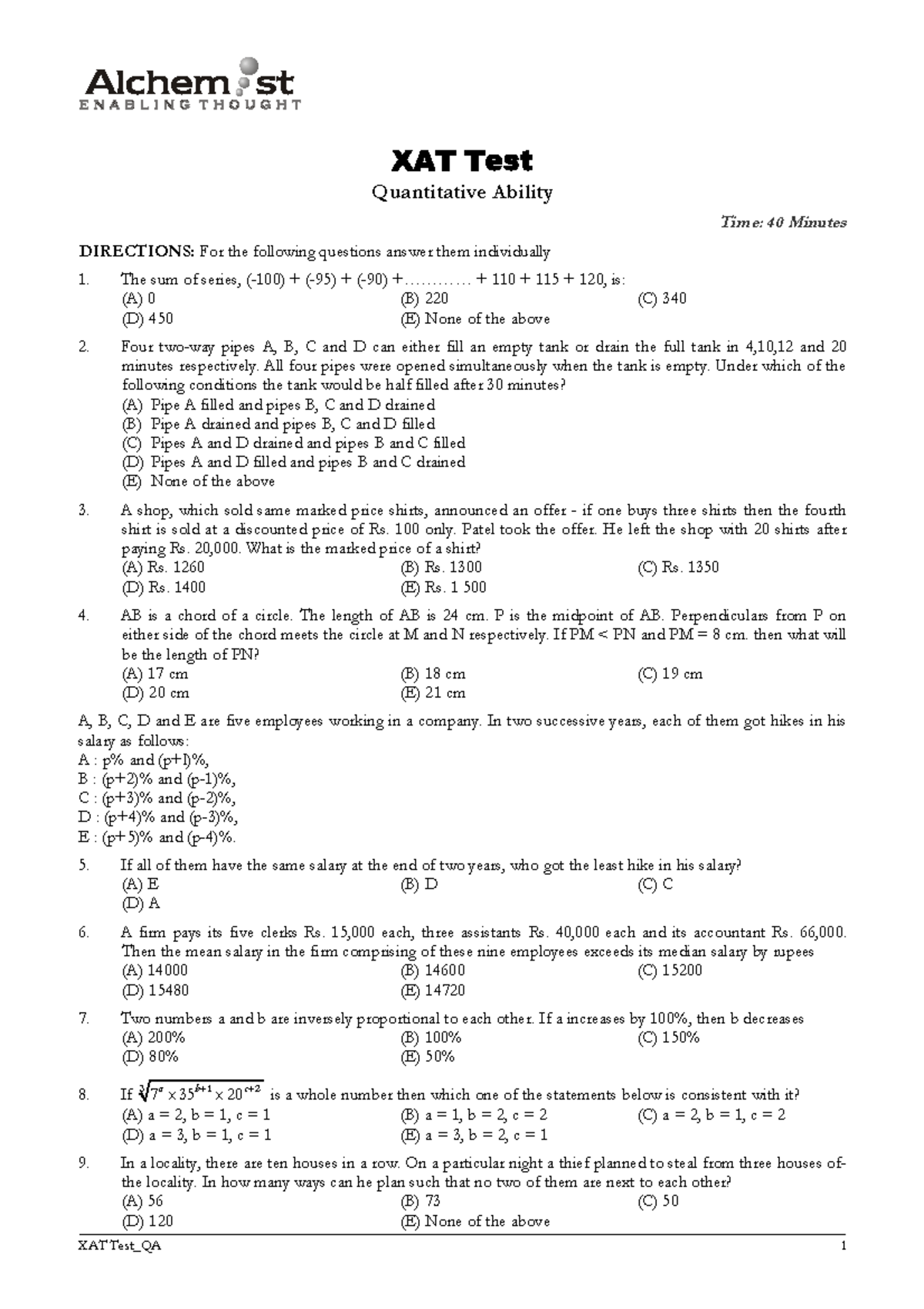 XAT QA Final Exam - Easy Questions and Solutions - Studocu