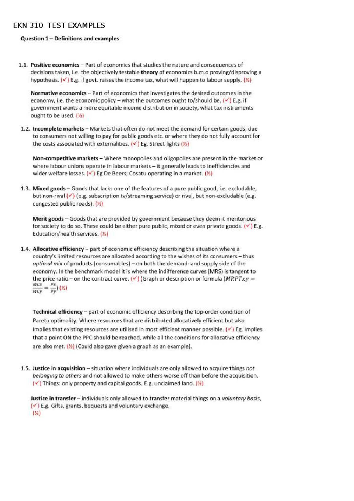 EKN 310 Comprehensive Test Examples on Monopoly & Externalities - Studocu