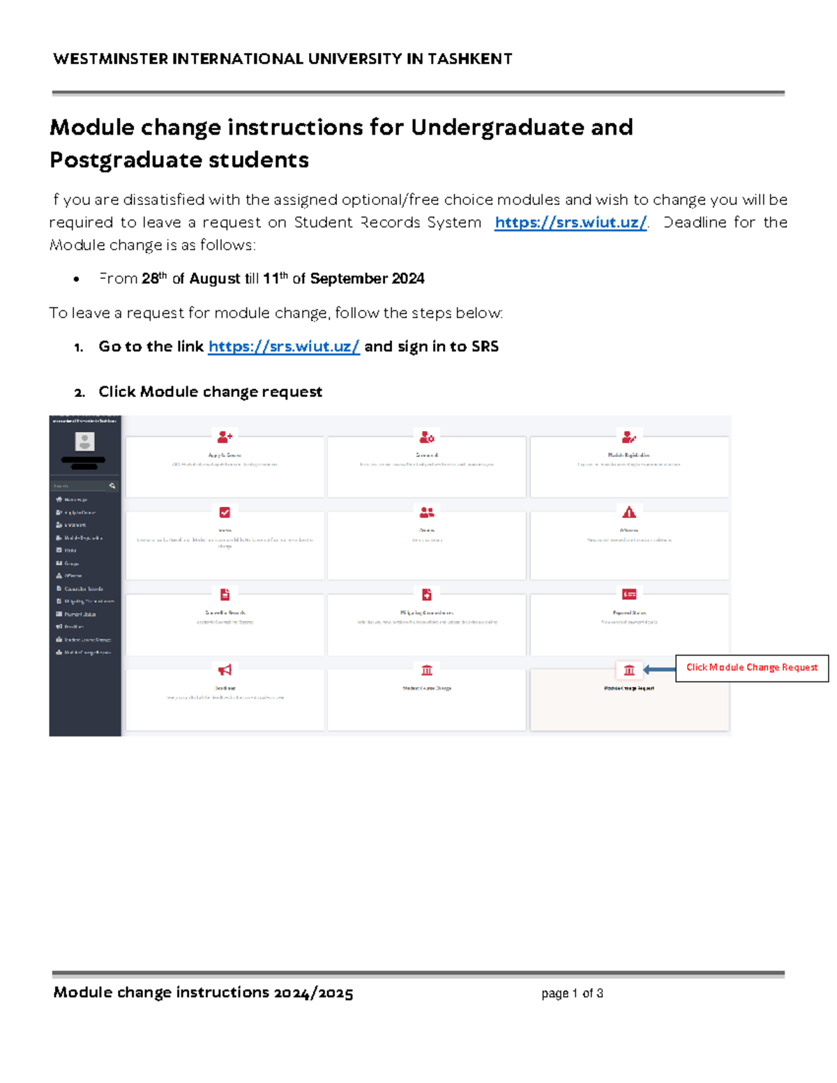Module Change Instructions for 2024-2025 Academic Year - Studocu