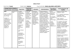 DRUG Study - Pantoprazole - DRUG STUDY Brand Name: Protonix, Protonix ...