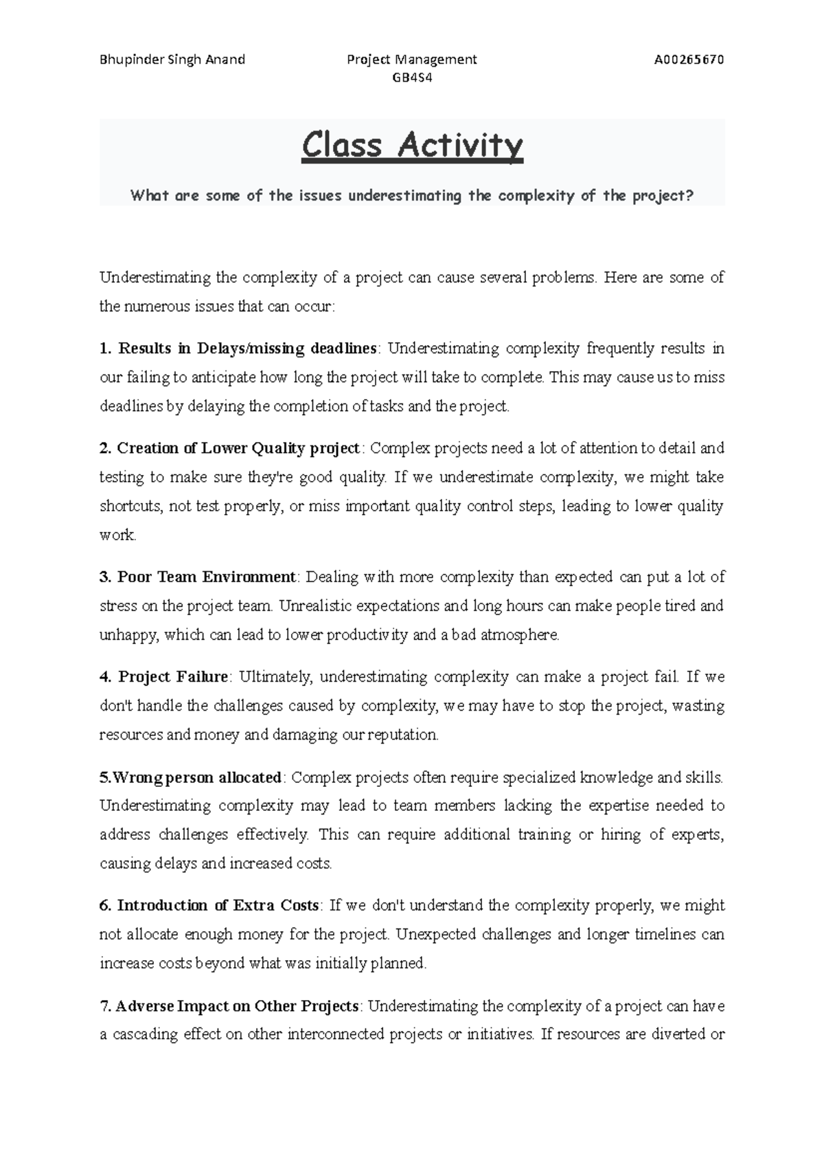 Class Activity - abcd - Bhupinder Singh Anand Project Management A GB4S ...