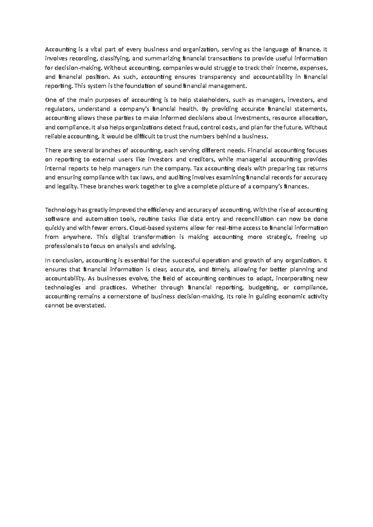 ACC 101: The Essential Role of Accounting in Business Operations - Studocu