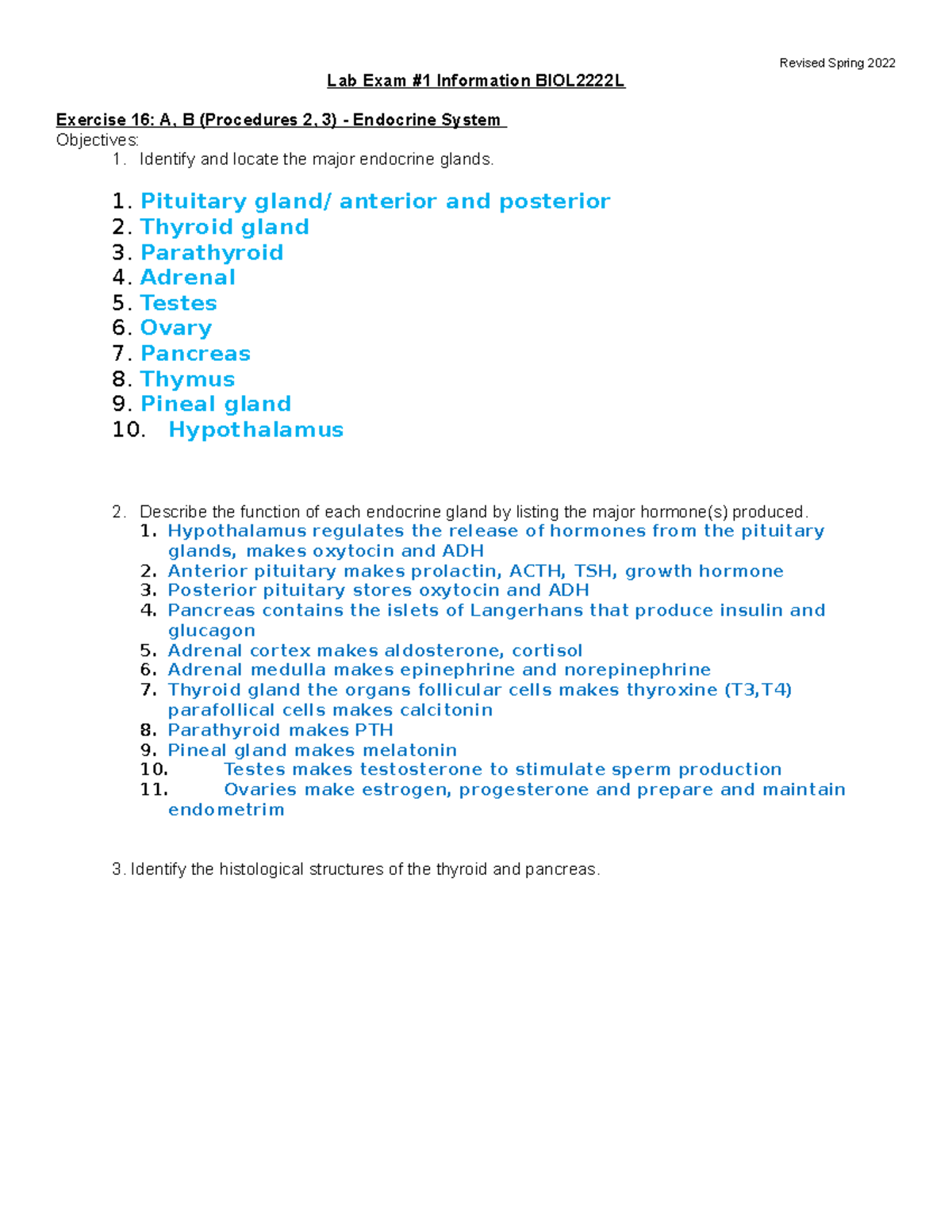 2222L lab exam 1 info Spring 2022 - Revised Spring 2022 Lab Exam #1 ...