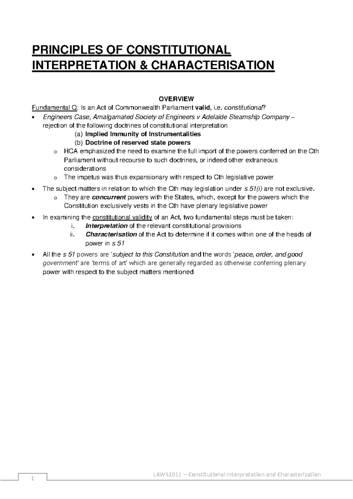 LAWS2011 - Overview of Constitutional Interpretation and ...