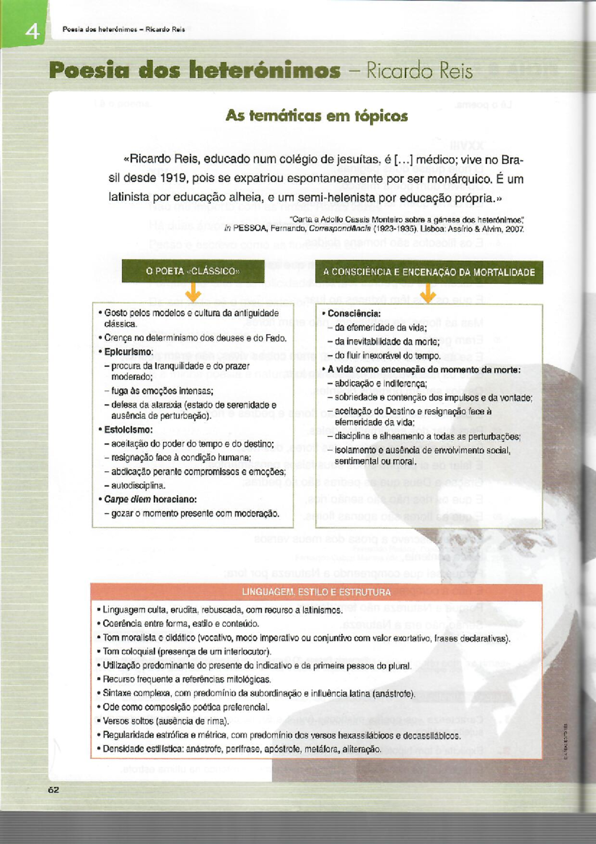 Resumo Esquemático sobre a Poesia dos Heterónimos de Ricardo Reis - Studocu