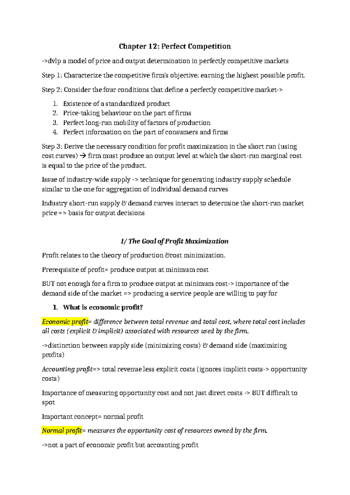 Chapter 12 - Perfect Competition: Price & Output Determination Analysis ...