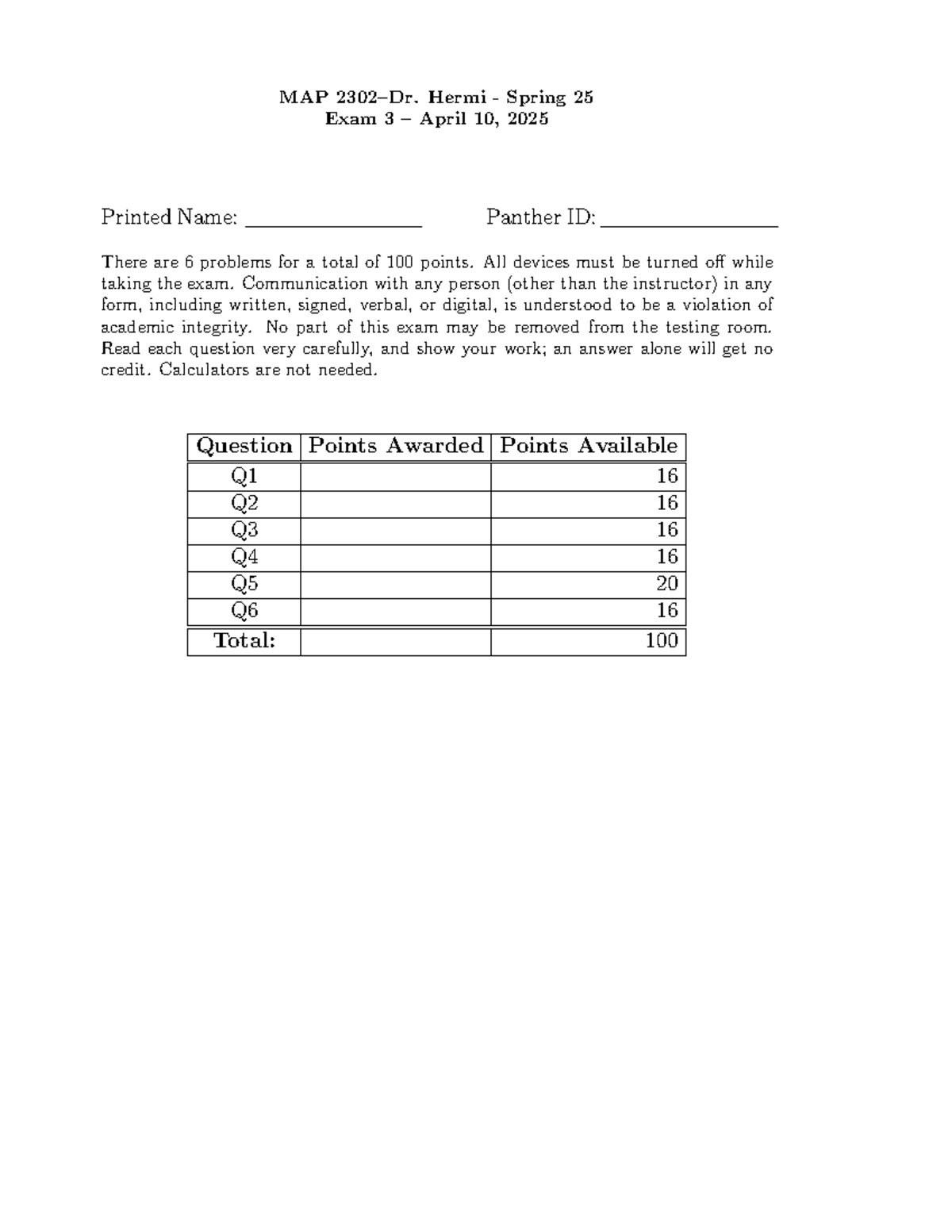 MAP2302 Spring 2025 Exam 3 - Laplace Transform Problems - Studocu