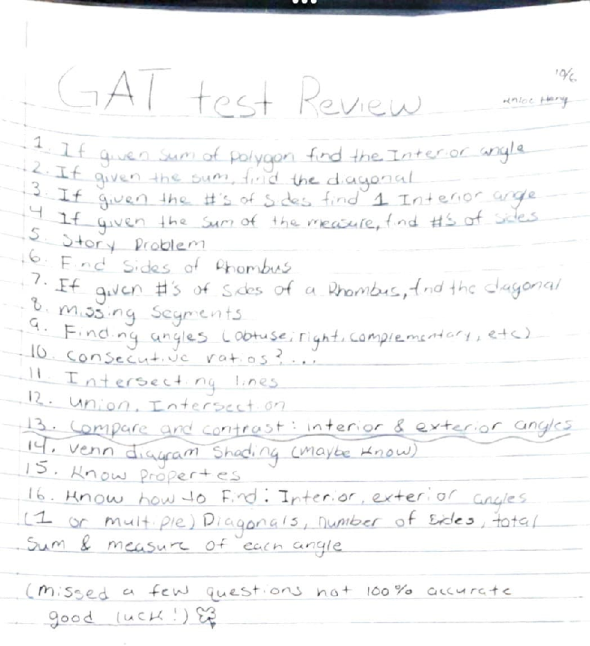 Final Exam Study Guide for Course Code: CXXXX - ' It. f ( _ C _.) ~ T ...