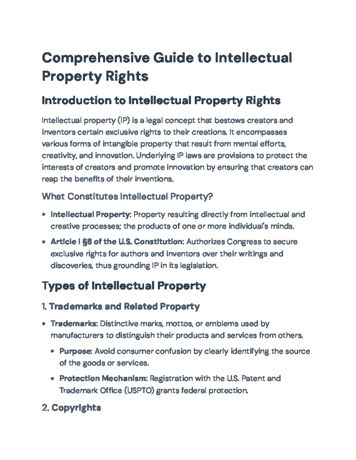 Comprehensive Overview of Intellectual Property Rights and Protections ...