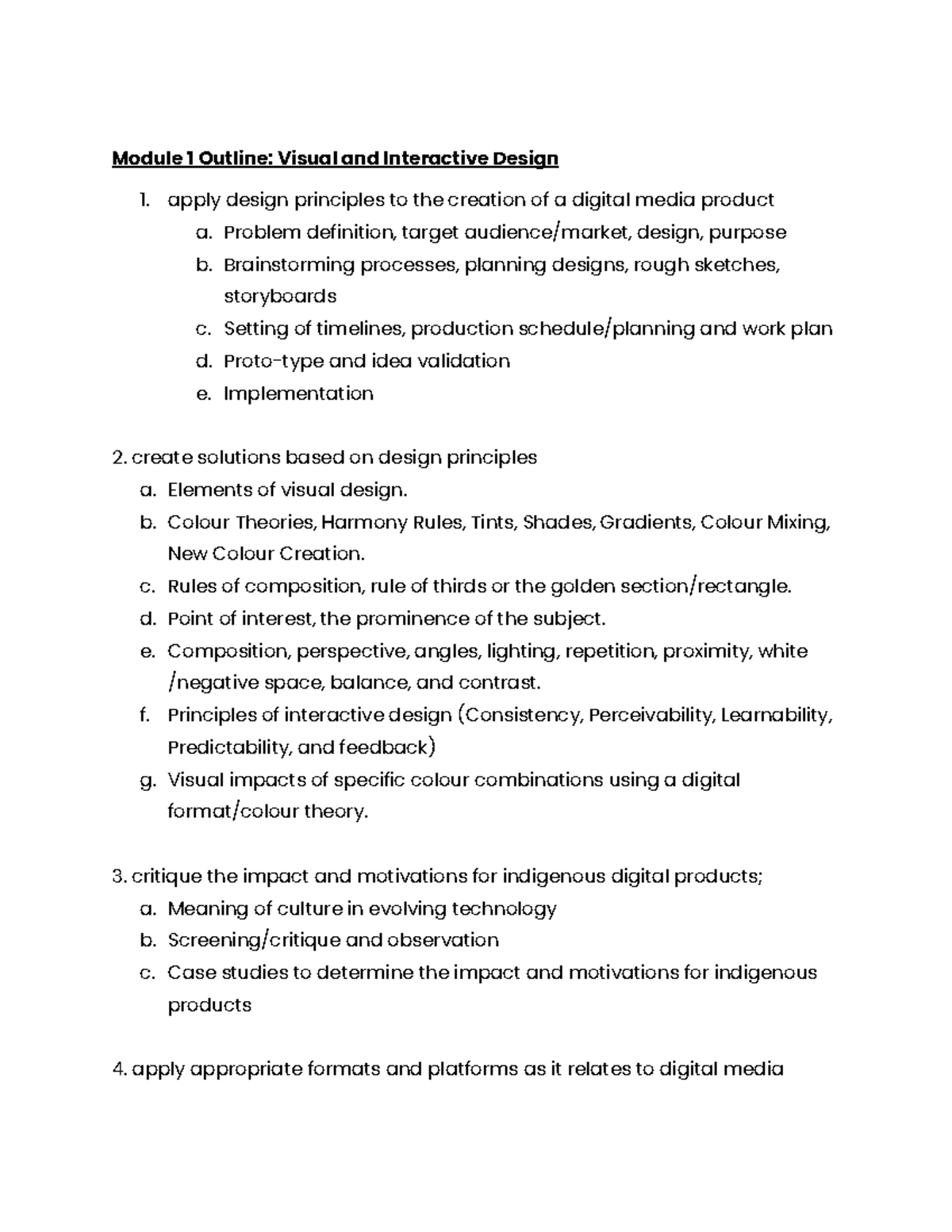 DIG 101: Module 1 Outline - Visual & Interactive Design Principles ...