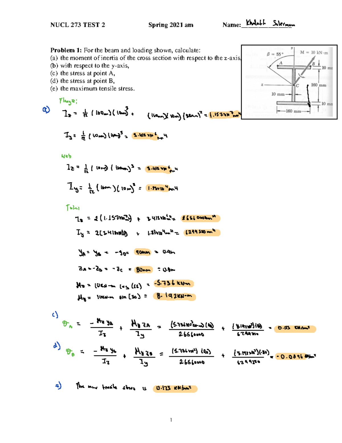 NUCL 273 Test 2 Solutions and Analysis - Spring 2021 AM - Studocu