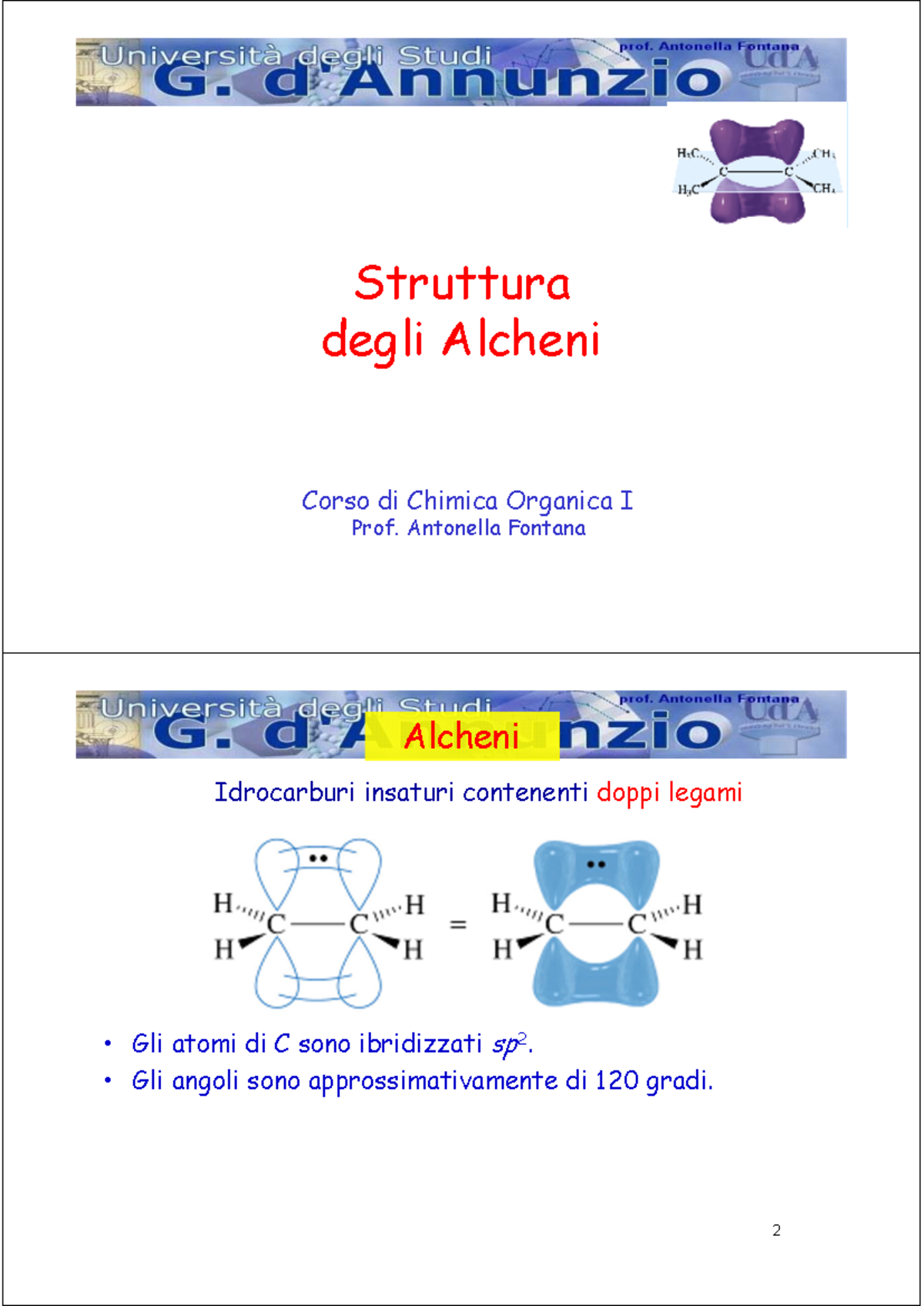 3.Alcheni e alchini - Struttura degli Alcheni Corso di Chimica Organica ...