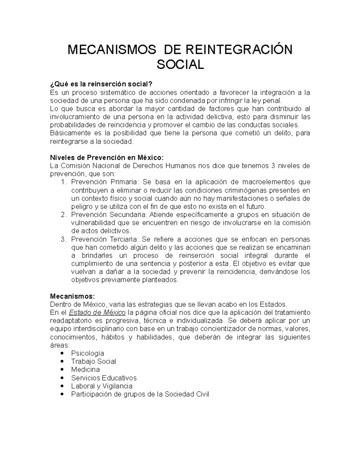 Reintegracion social - MECANISMOS DE REINTEGRACIÓN SOCIAL ¿Qué es la ...