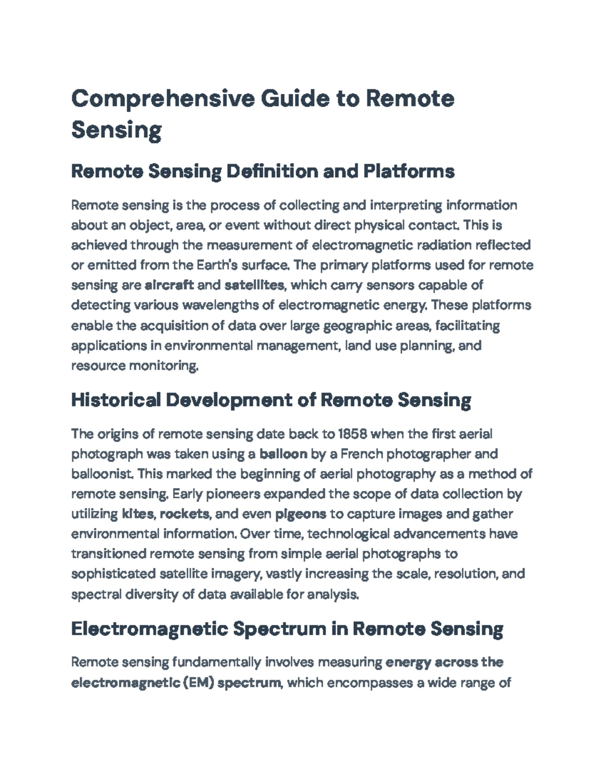 Unit 9: Remote Sensing - Principles & Applications in Geography - Studocu