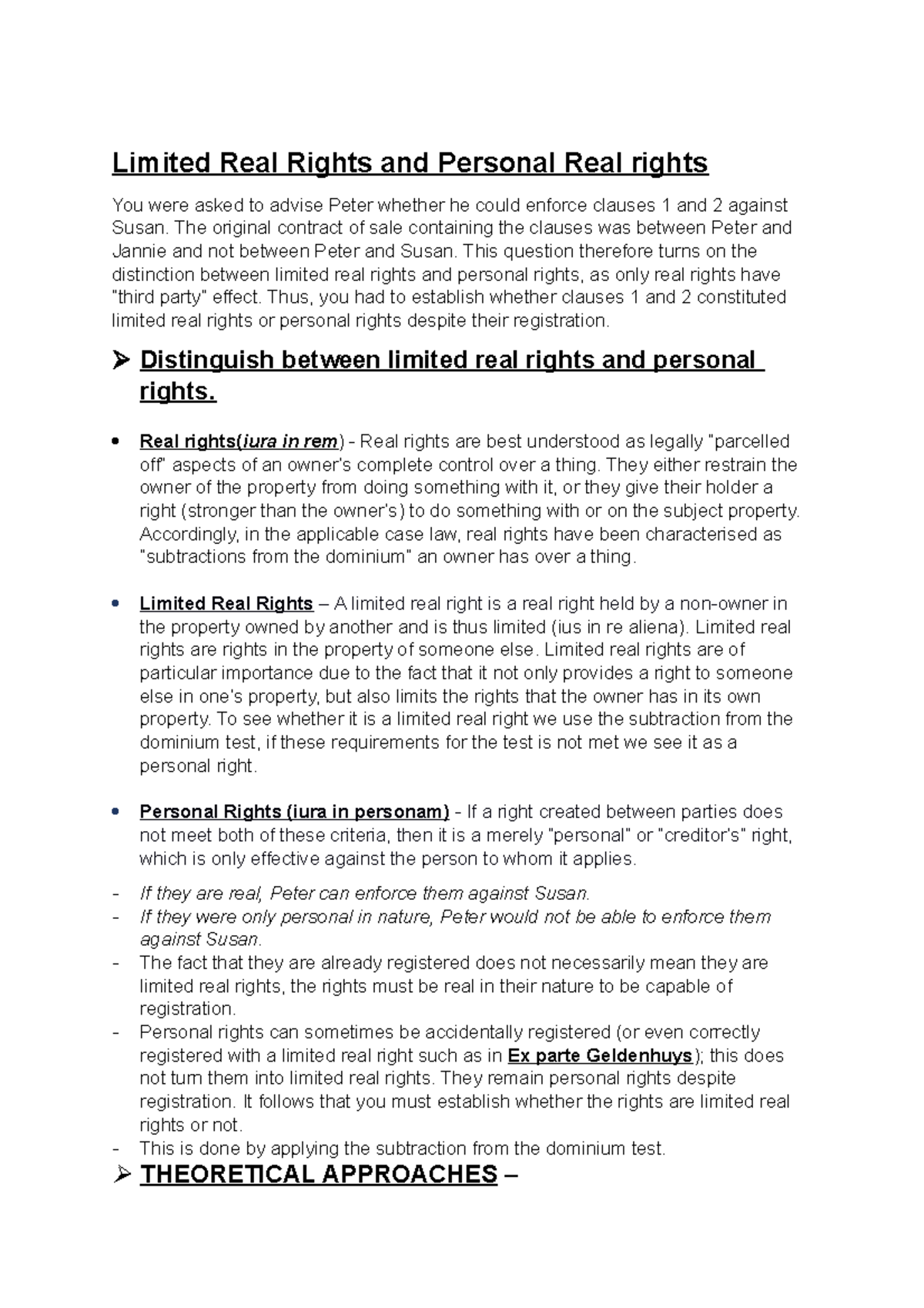 Understanding Limited Real Rights and Personal Rights in Contract Law ...