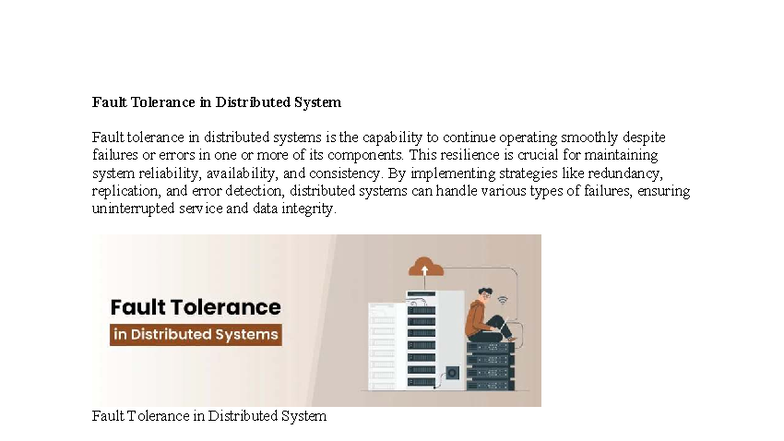 Fault Tolerance in Distributed Systems: Strategies and Importance - Studocu