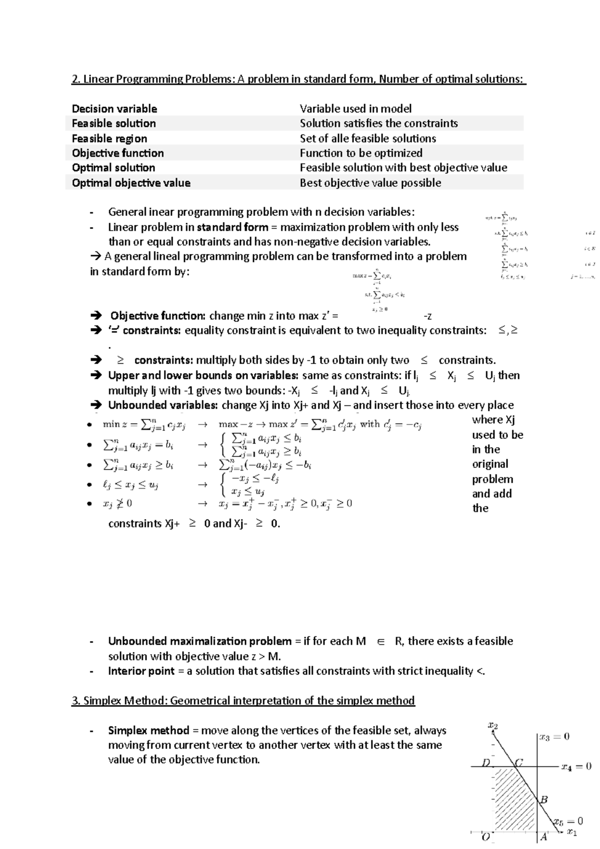 Dual Simplex Method Notes (CS301) - Studeersnel
