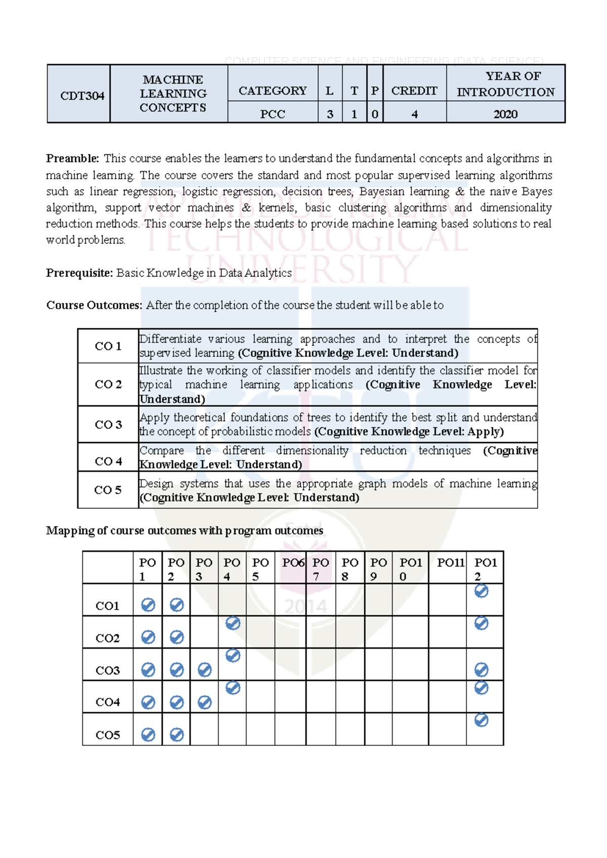 CDT 304 Machine Learning Concepts: S5 & S6 Course Overview and Notes ...