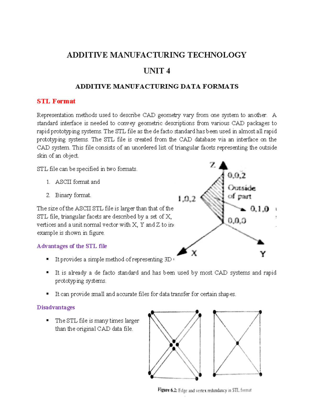 AMT Unit 4 Part A - In-depth Notes on Additive Manufacturing Data ...