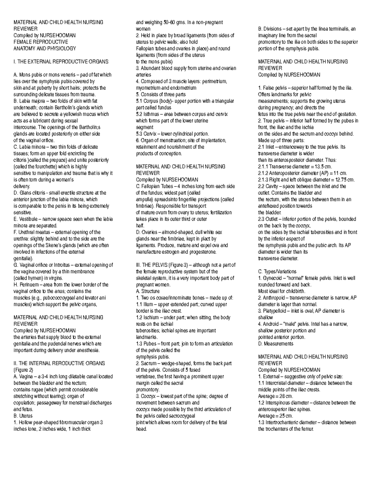 MCN 101: Comprehensive Reviewer on Maternal and Child Health Nursing ...