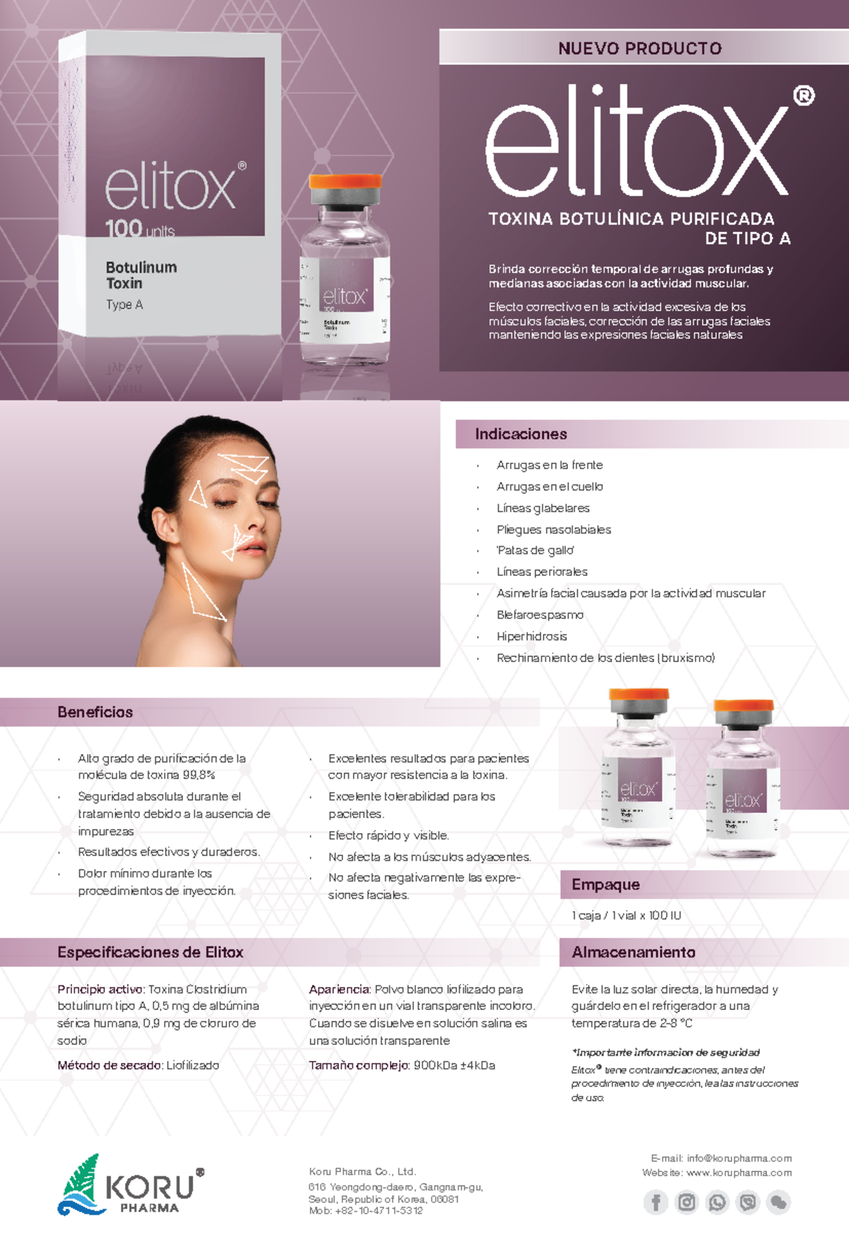 Elitox 1 00 ui 900kda Corea - TOXINA BOTULÍNICA PURIFICADA NUEVO ...