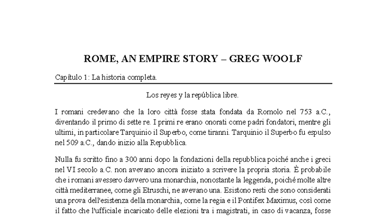 Capítulo 1: La Storia Completa di Roma - ROME, AN EMPIRE STORY (Greg ...