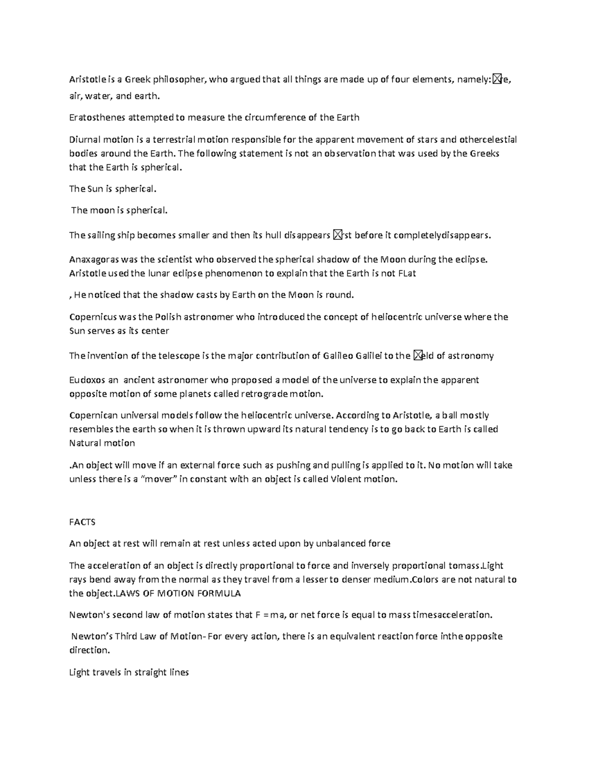Reviewer Physical Science Q2 - Aristotle is a Greek philosopher, who ...