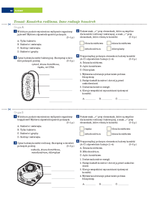 Kręgowce Sprawdzian Klasa 6 Budowa Komórki Chomikuj