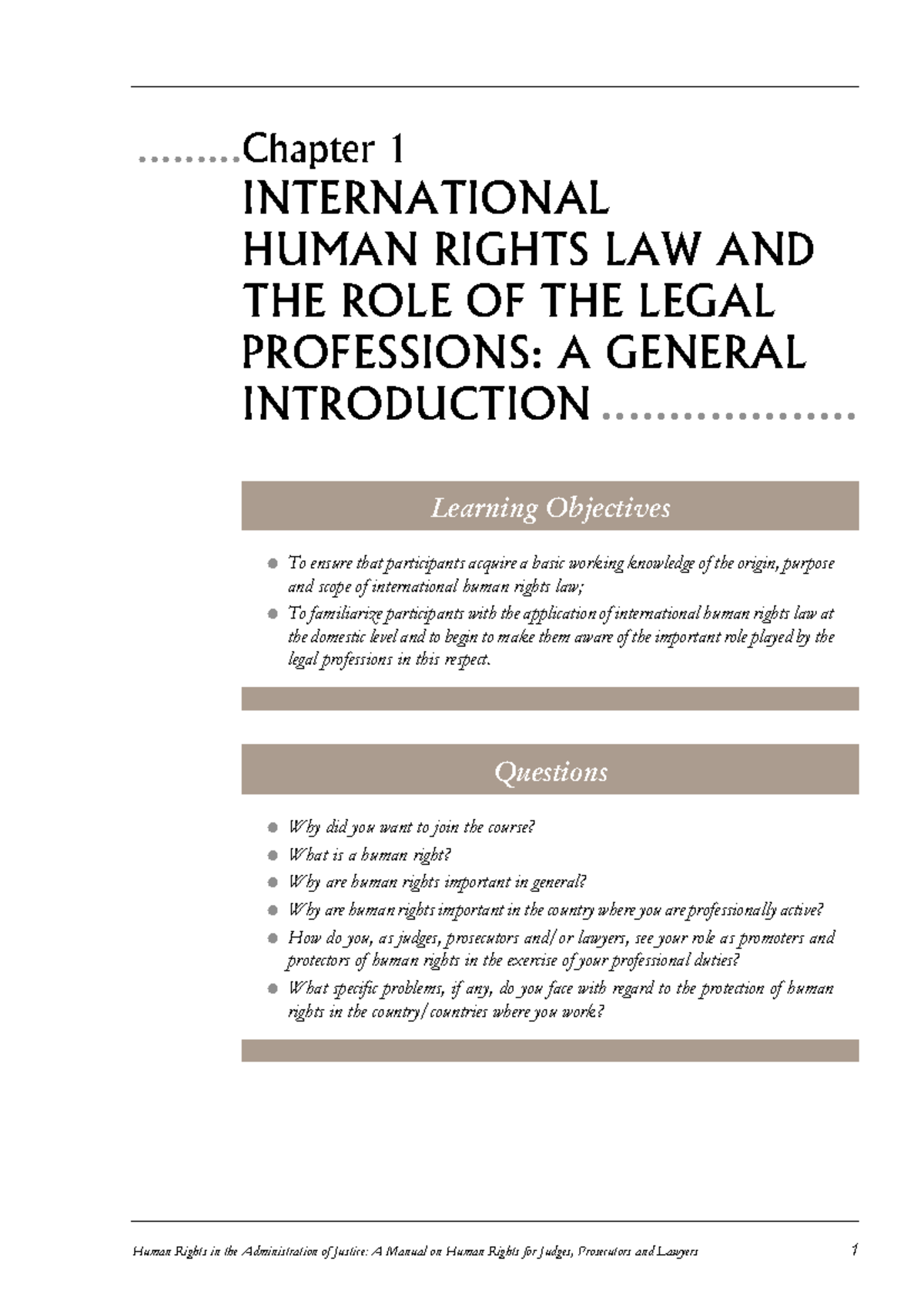 Chapter 1 Notes on International Human Rights Law & Legal Professions ...
