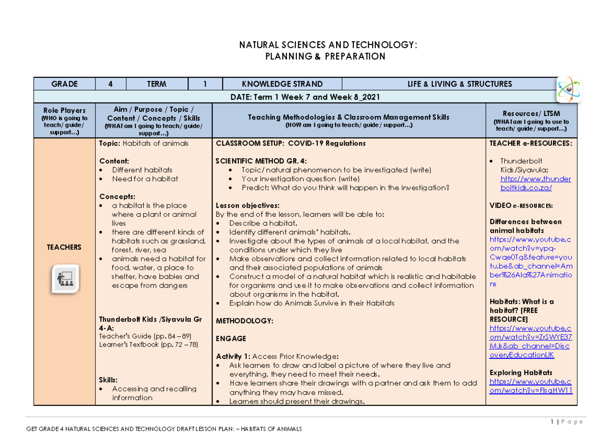 Lesson-Plan-Gr - very useful - 1 | P a g e NATURAL SCIENCES AND ...