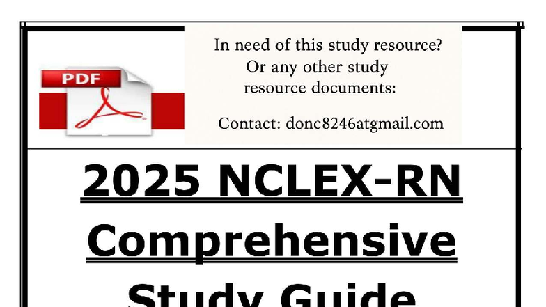 2026 NCLEX RN Comprehensive Study Guide for First-Time Success - Studocu