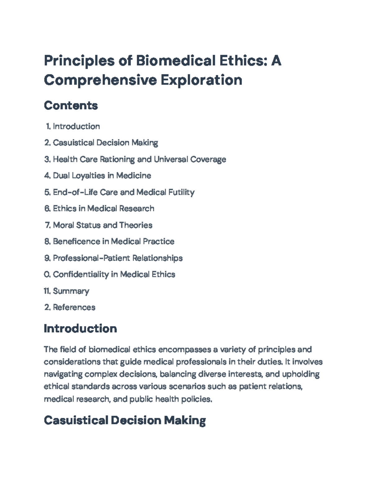 Principles of Biomedical Ethics: Key Concepts and Applications ...